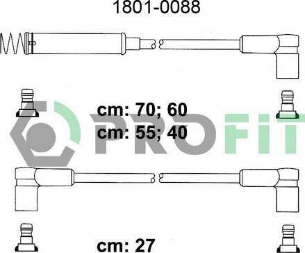 Profit 1801-0088 - Alovlanma kabeli dəsti furqanavto.az