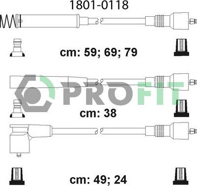 Profit 1801-0118 - Alovlanma kabeli dəsti furqanavto.az
