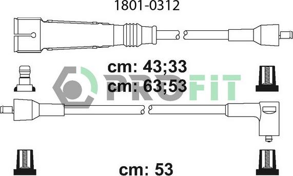 Profit 1801-0312 - Alovlanma kabeli dəsti furqanavto.az