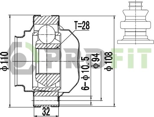 Profit 2810-3036 - Birləşmə dəsti, ötürücü val furqanavto.az