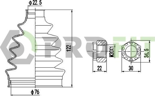 Profit 2710-0017 XLB - Körük, sürücü val furqanavto.az