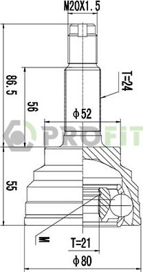 Profit 2710-1548 - Birləşmə dəsti, ötürücü val furqanavto.az