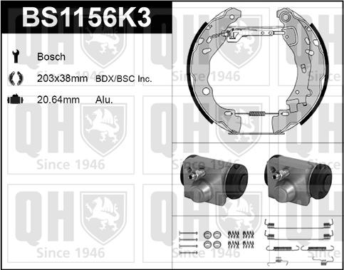 Quinton Hazell BS1156K3 - Əyləc Başlığı Dəsti furqanavto.az