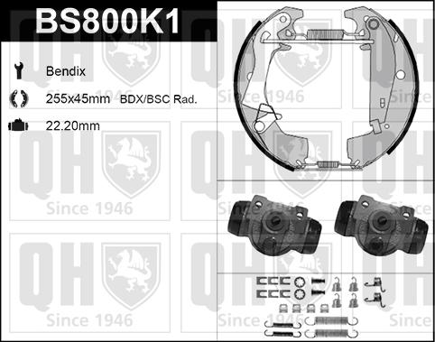 Quinton Hazell BS800K1 - Əyləc Başlığı Dəsti furqanavto.az