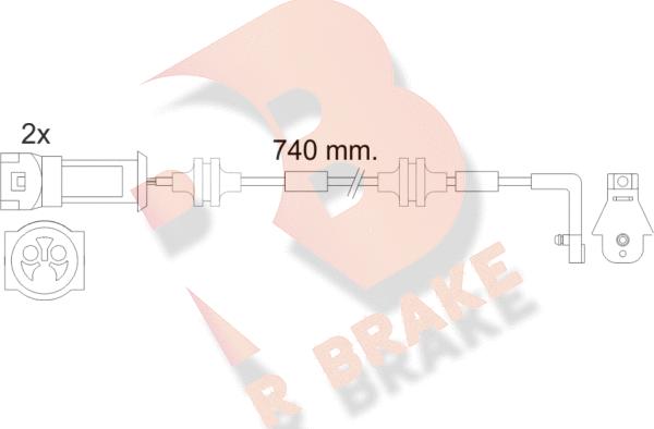 R Brake 610446RB - Xəbərdarlıq Kontakt, əyləc padinin aşınması furqanavto.az