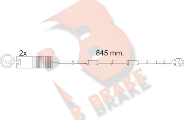 R Brake 610448RB - Xəbərdarlıq Kontakt, əyləc padinin aşınması furqanavto.az