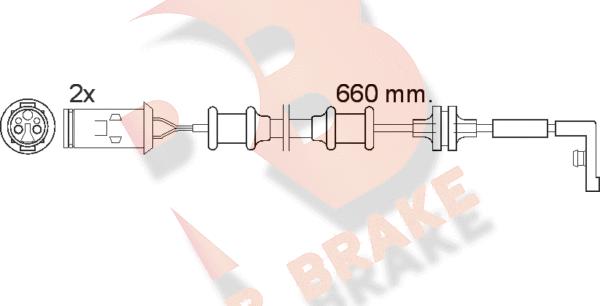 R Brake 610447RB - Xəbərdarlıq Kontakt, əyləc padinin aşınması furqanavto.az