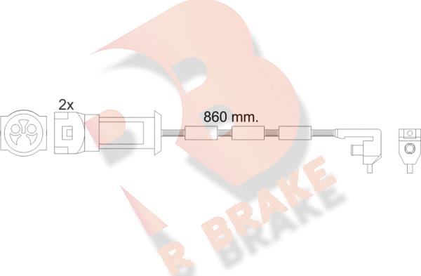 R Brake 610450RB - Xəbərdarlıq Kontakt, əyləc padinin aşınması furqanavto.az