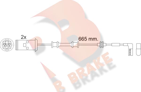 R Brake 610451RB - Xəbərdarlıq Kontakt, əyləc padinin aşınması furqanavto.az