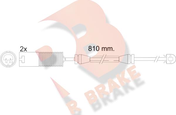 R Brake 610425RB - Xəbərdarlıq Kontakt, əyləc padinin aşınması furqanavto.az