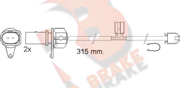 R Brake 610569RB - Xəbərdarlıq Kontakt, əyləc padinin aşınması furqanavto.az