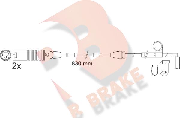 R Brake 610563RB - Xəbərdarlıq Kontakt, əyləc padinin aşınması furqanavto.az