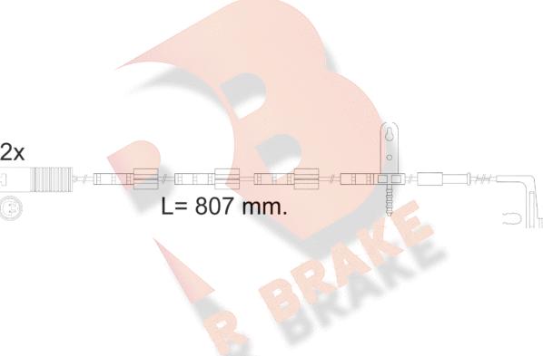 R Brake 610584RB - Xəbərdarlıq Kontakt, əyləc padinin aşınması furqanavto.az