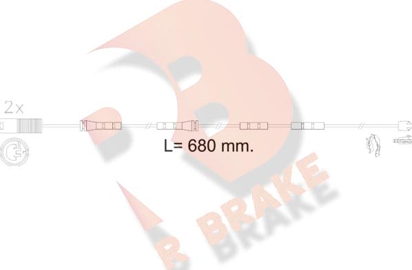 R Brake 610606RB - Xəbərdarlıq Kontakt, əyləc padinin aşınması furqanavto.az