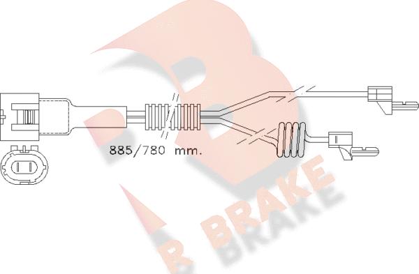 R Brake 610098RB - Xəbərdarlıq Kontakt, əyləc padinin aşınması furqanavto.az