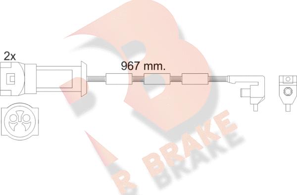 R Brake 610069RB - Xəbərdarlıq Kontakt, əyləc padinin aşınması furqanavto.az