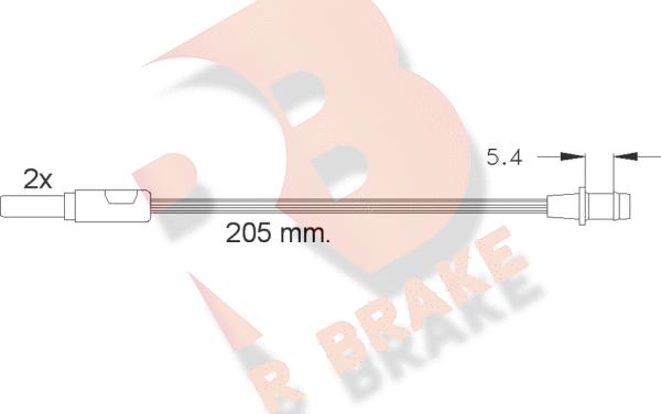 R Brake 610185RB - Xəbərdarlıq Kontakt, əyləc padinin aşınması furqanavto.az