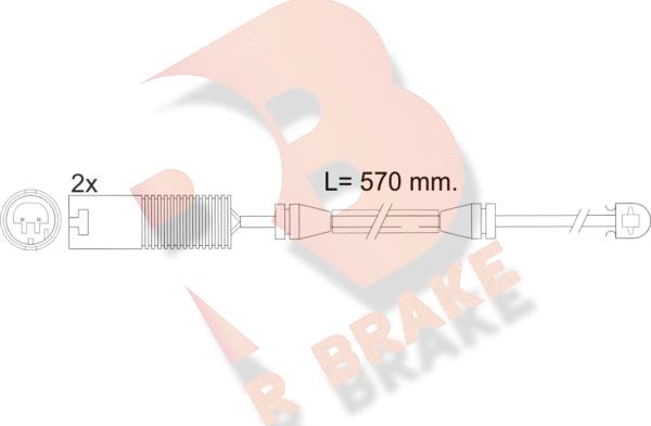 R Brake 610395RB - Xəbərdarlıq Kontakt, əyləc padinin aşınması furqanavto.az