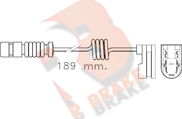 R Brake 610377RB - Xəbərdarlıq Kontakt, əyləc padinin aşınması furqanavto.az