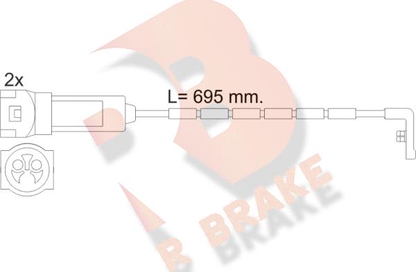 R Brake 610241RB - Xəbərdarlıq Kontakt, əyləc padinin aşınması furqanavto.az