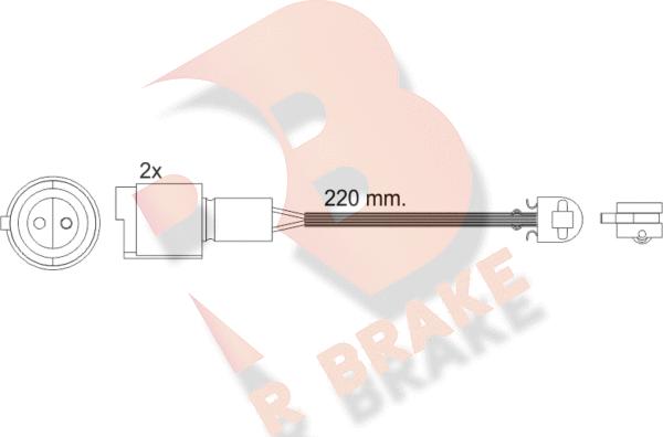 R Brake 610239RB - Xəbərdarlıq Kontakt, əyləc padinin aşınması furqanavto.az