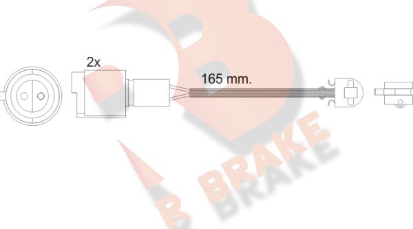 R Brake 610238RB - Xəbərdarlıq Kontakt, əyləc padinin aşınması furqanavto.az