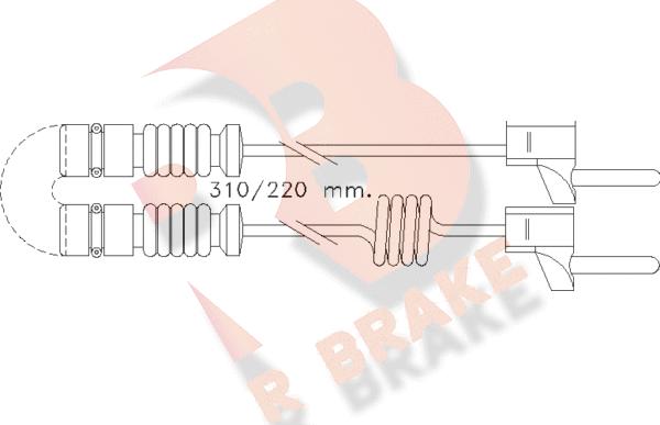 R Brake 610221RB - Xəbərdarlıq Kontakt, əyləc padinin aşınması furqanavto.az