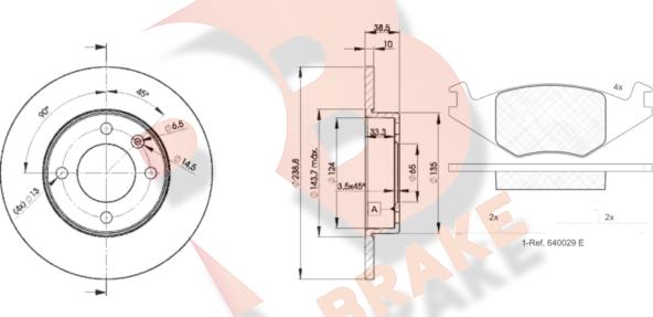 R Brake 3R04613325 - Əyləc dəsti, diskli əyləclər furqanavto.az