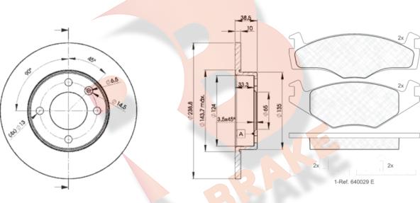 R Brake 3R10483325 - Əyləc dəsti, diskli əyləclər furqanavto.az