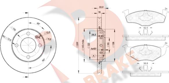 R Brake 3R11785303 - Əyləc dəsti, diskli əyləclər furqanavto.az