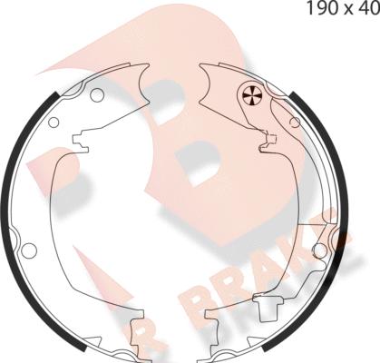 R Brake 79RBPB4043 - Əyləc başlığı dəsti, dayanacaq əyləci furqanavto.az