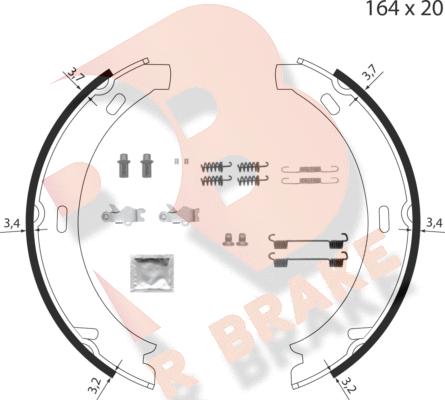 R Brake 79RBPB4012 - Əyləc başlığı dəsti, dayanacaq əyləci furqanavto.az