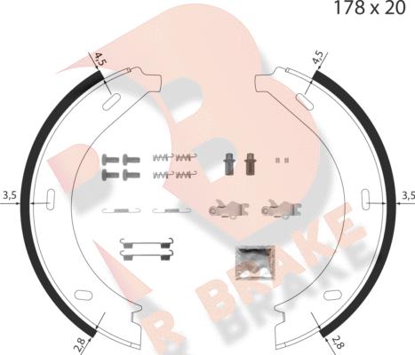 R Brake 79RBPB4017 - Əyləc başlığı dəsti, dayanacaq əyləci furqanavto.az