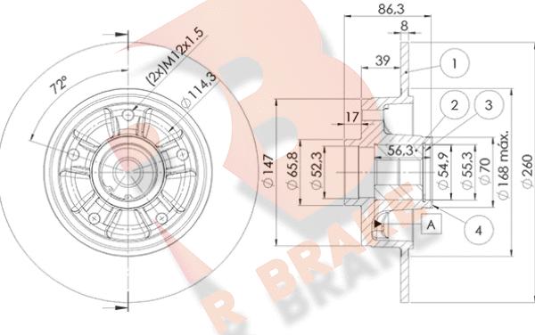 R Brake 78RBD14023 - Əyləc Diski furqanavto.az