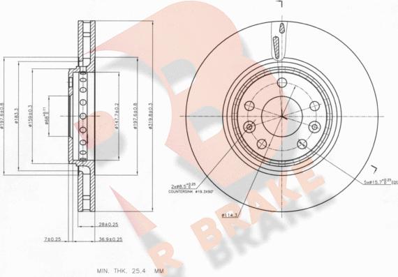 R Brake 78RBD14162 - Əyləc Diski furqanavto.az