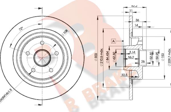 R Brake 78RBD14108 - Əyləc Diski furqanavto.az