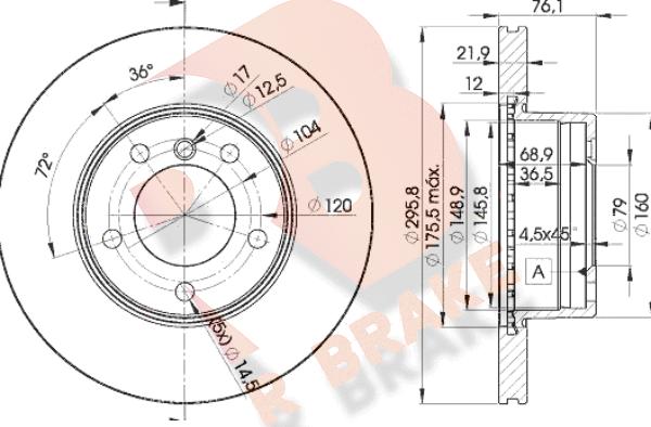 R Brake 78RBD14839 - Əyləc Diski furqanavto.az