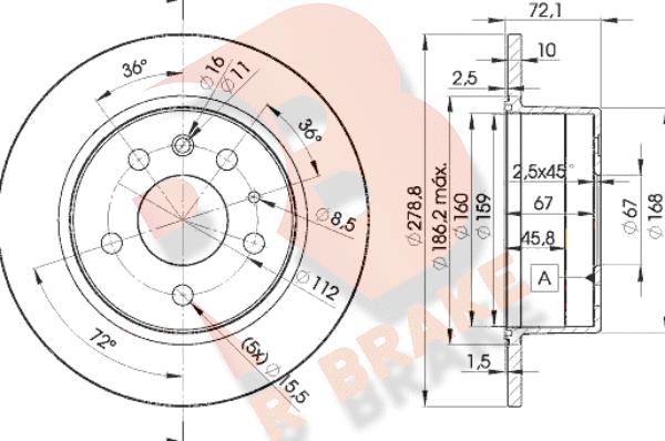 R Brake 78RBD15500 - Əyləc Diski furqanavto.az