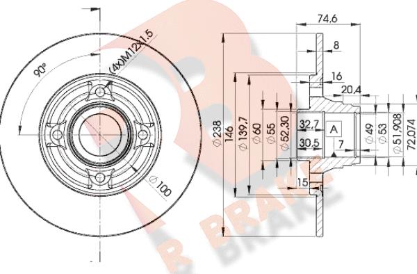 R Brake 78RBD15006 - Əyləc Diski furqanavto.az