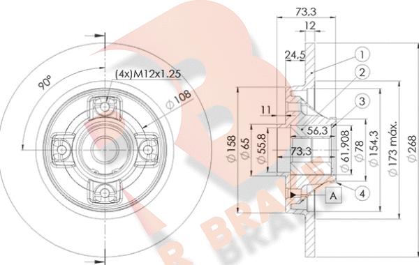 R Brake 78RBD15023 - Əyləc Diski furqanavto.az