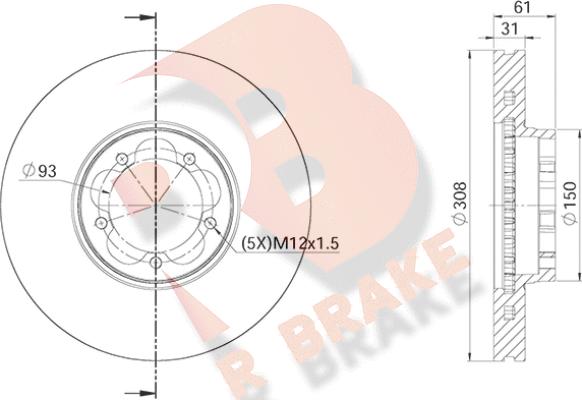 R Brake 78RBD16548 - Əyləc Diski furqanavto.az