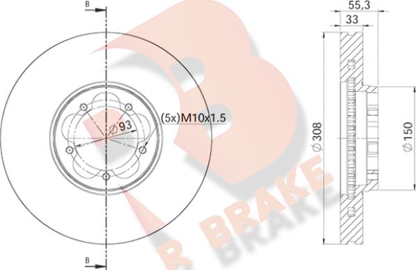 R Brake 78RBD16539 - Əyləc Diski furqanavto.az