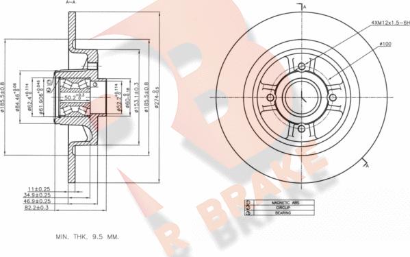 R Brake 78RBD16329 - Əyləc Diski furqanavto.az