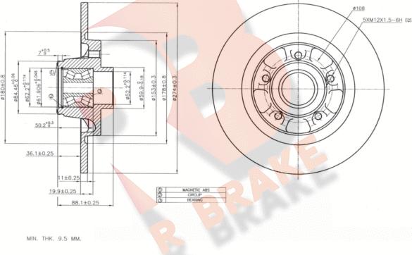 R Brake 78RBD16327 - Əyləc Diski furqanavto.az