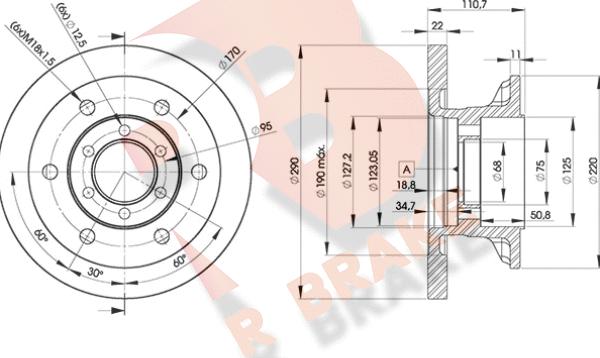 R Brake 78RBD18772 - Əyləc Diski furqanavto.az