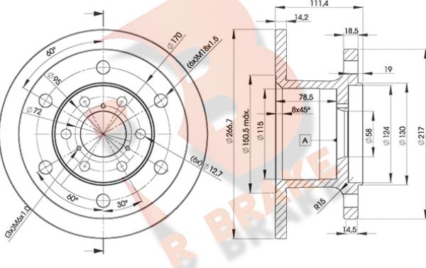 R Brake 78RBD13907 - Əyləc Diski furqanavto.az