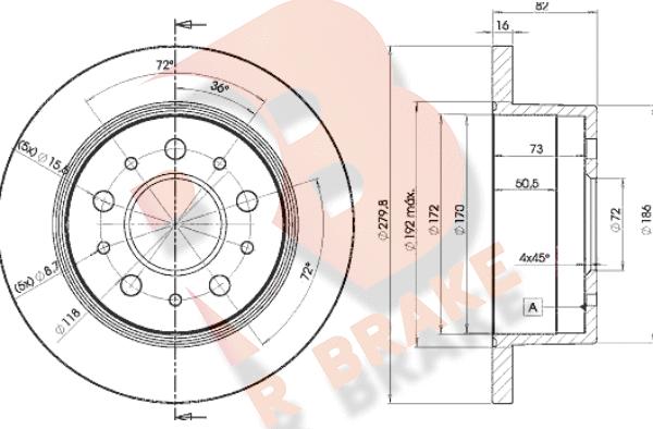 R Brake 78RBD13806 - Əyləc Diski furqanavto.az