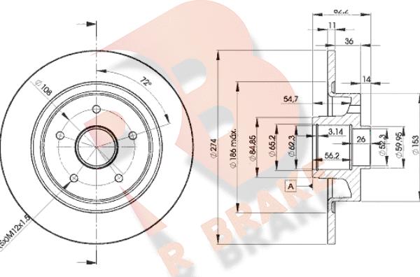 R Brake 78RBD12236 - Əyləc Diski furqanavto.az