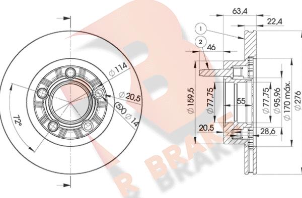 R Brake 78RBD17924 - Əyləc Diski furqanavto.az