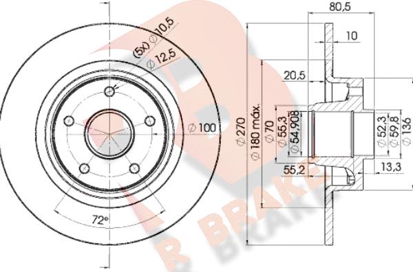 R Brake 78RBD17898 - Əyləc Diski furqanavto.az